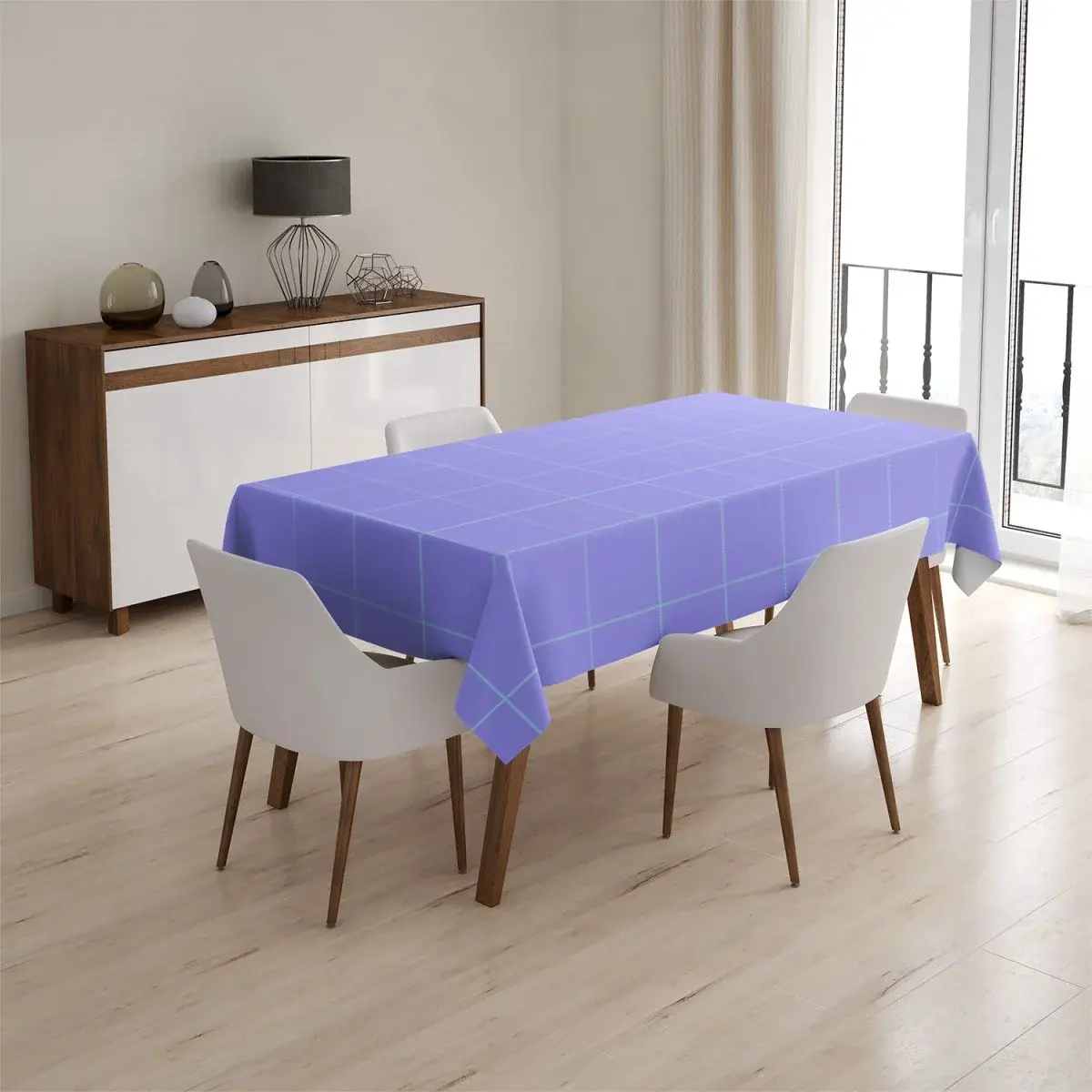 Ubrus Čtvercový vzor fialové - 90x90 cm