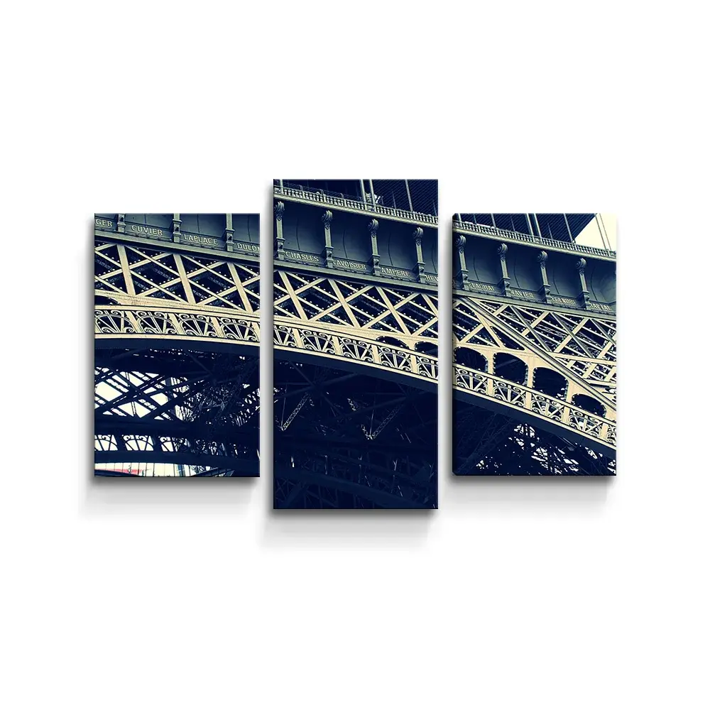 Obraz - 3-dílný Eiffel Tower - 75x50 cm