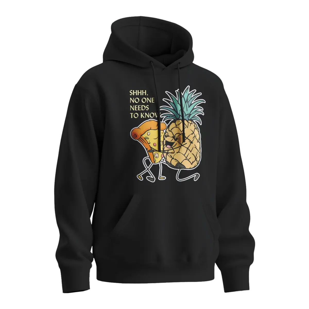 Mikina s potiskem Pineapple with pizza - černá L