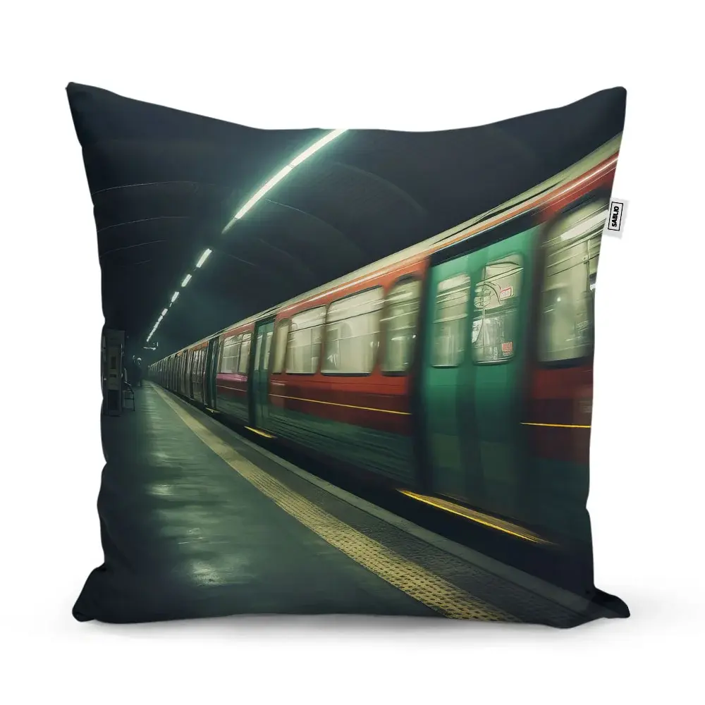 Polštář Metro v tmavé stanici - 40x40 cm