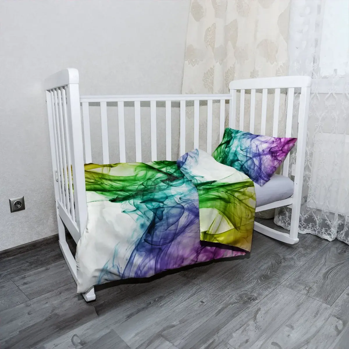 Mikroplyšové dětské povlečení do postýlky Barevný efekt - 120x90 / 40x60