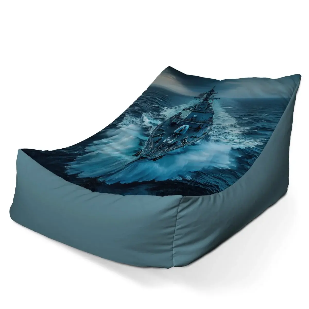 Sedací vak Lounge Válečná loď prorážející oceán - 120 x 100 x 80 cm
