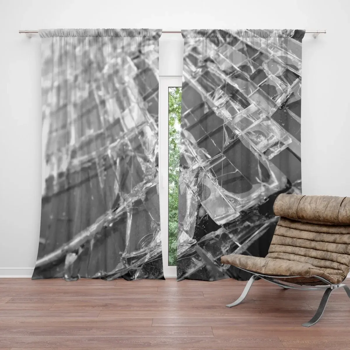 Závěs Rozbité sklo: 2ks 140x250cm