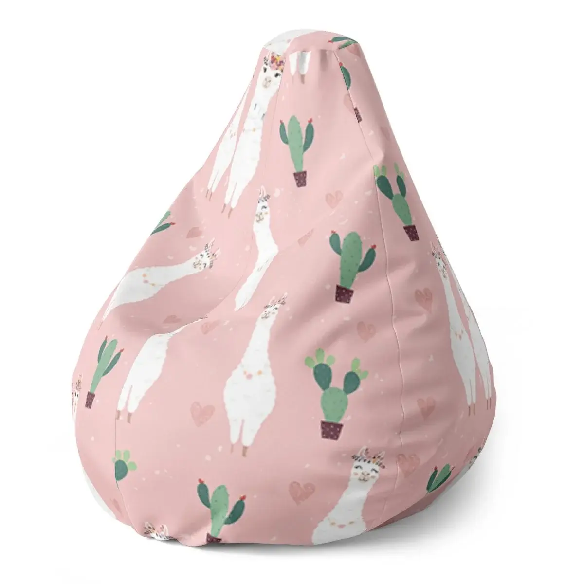 Sedací vak Pear Lama a kaktusy - 70 x 95 x 15 cm