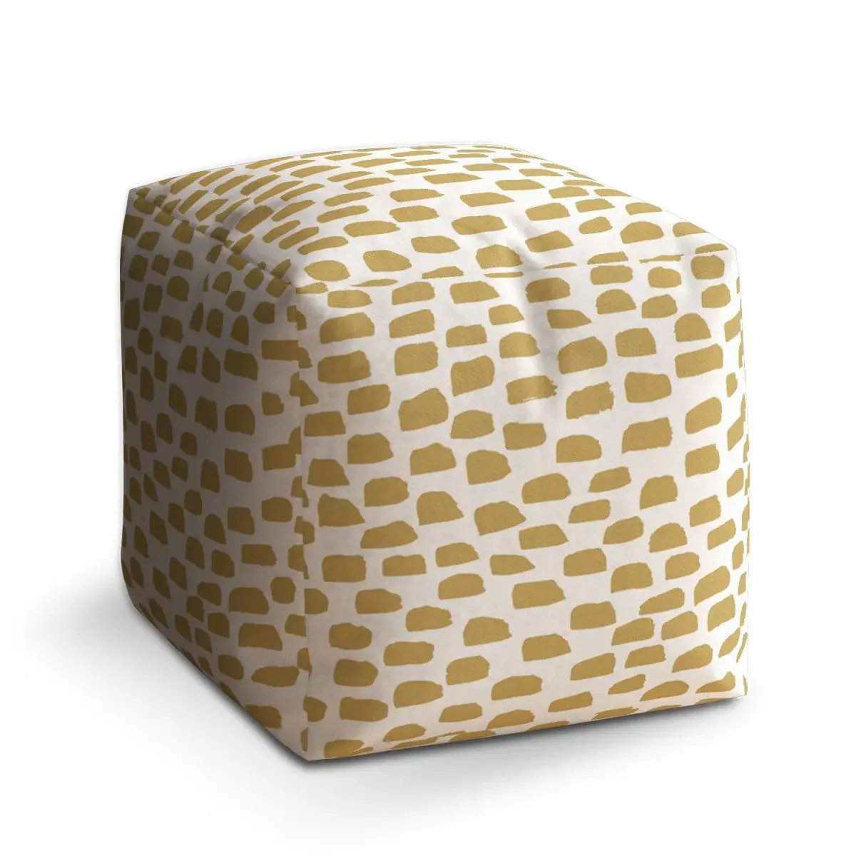 Taburet Cube Zlaté tahy štětcem - 50x50x50 cm