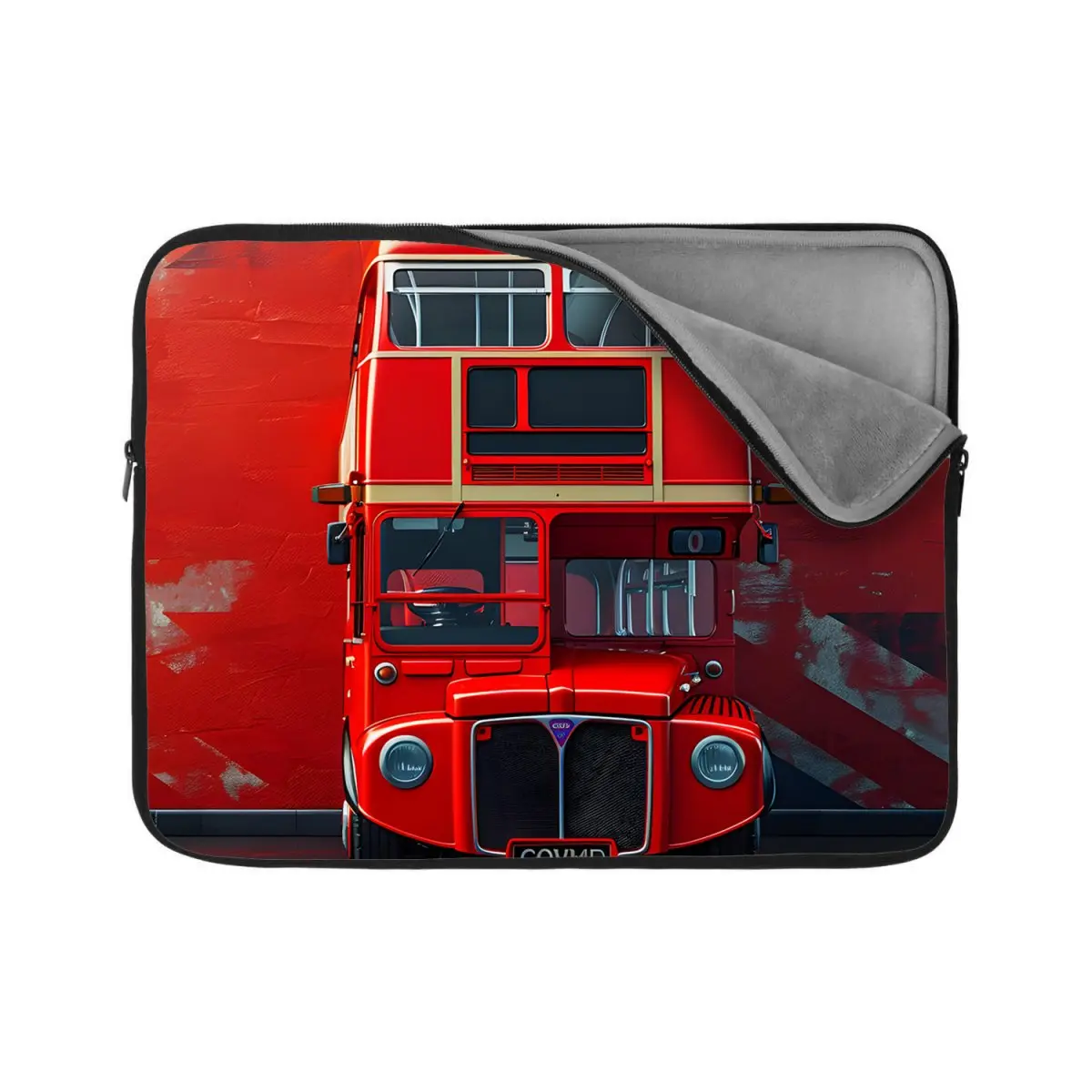 Obal na notebook Červený patrový autobus Vlajka - 17"