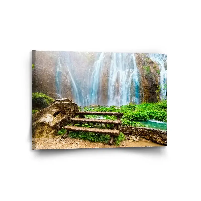 Obraz Posezení u vodopádu - 120x80 cm
