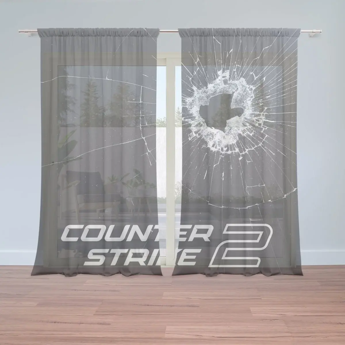 Záclony Counter Strike 2 Průstřel: 2ks 150x250cm