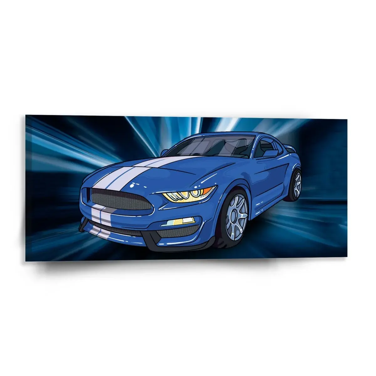 Obraz Mustang Modré pozadí - 110x50 cm
