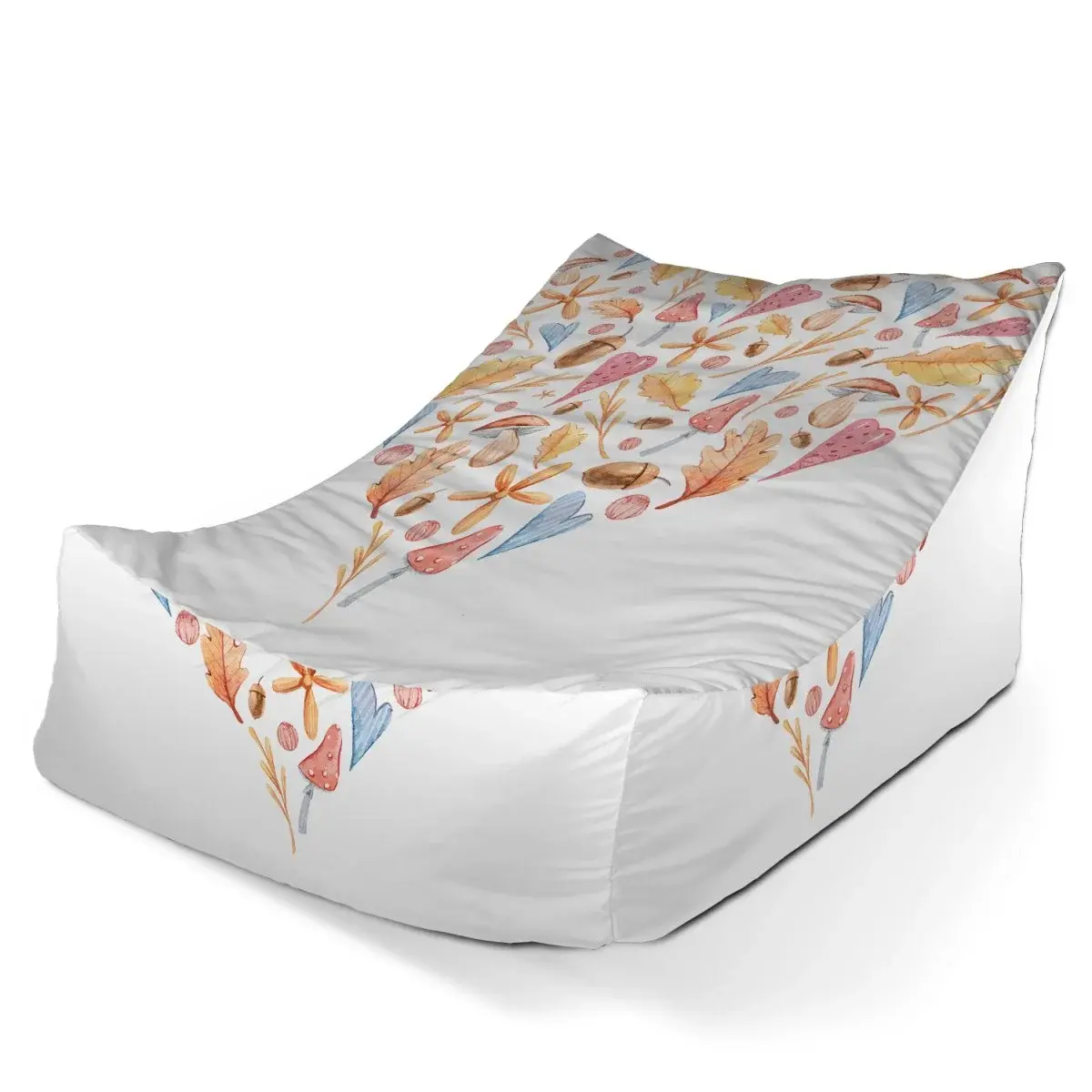 Sedací vak Lounge Podzimní srdce - 80 x 95 x 50 cm