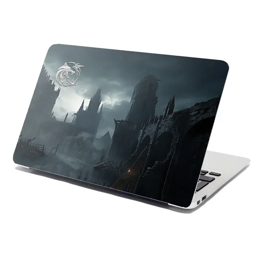 Samolepka na notebook Zaklínač Hrad - 38x26 cm