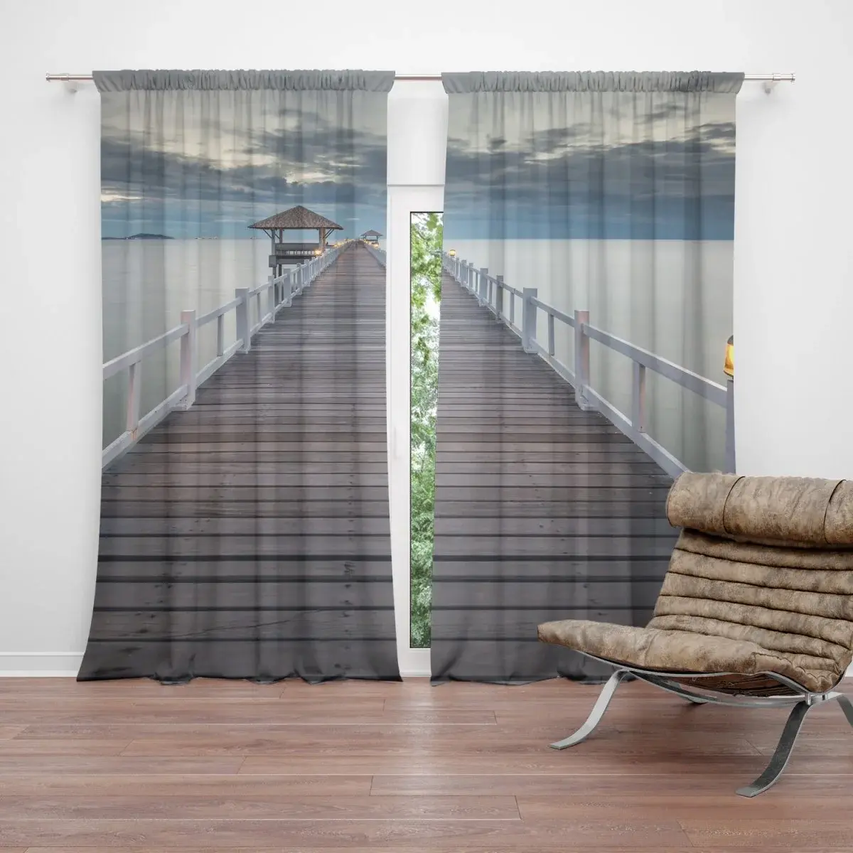 Závěs Dřevěné molo: 2ks 140x250cm