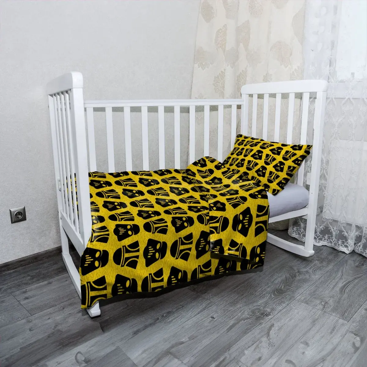 Mikroplyšové dětské povlečení do postýlky Star Wars Stormtroopeři Pattern na žluté