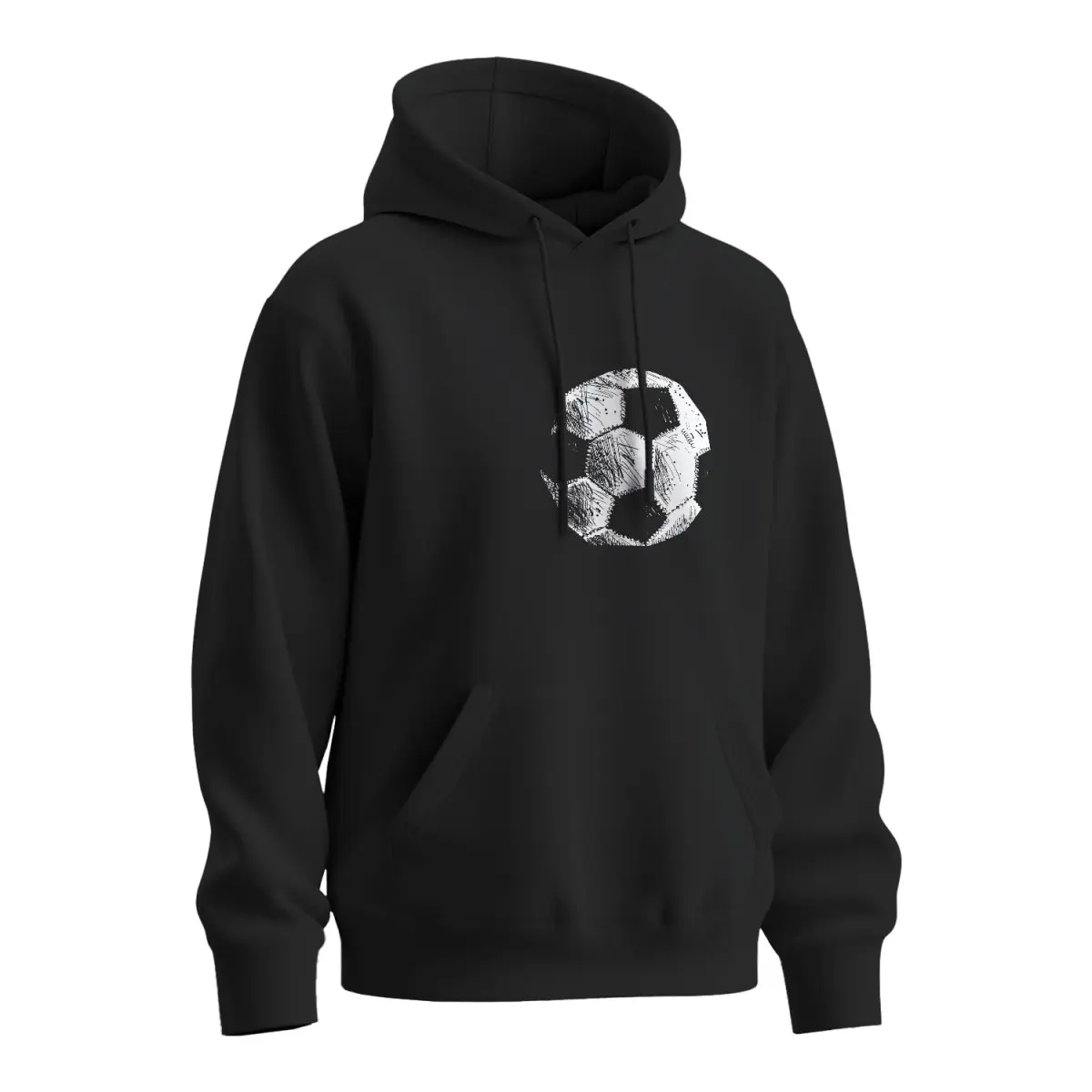 Mikina s potiskem Fotbalový míč - černá 2XL