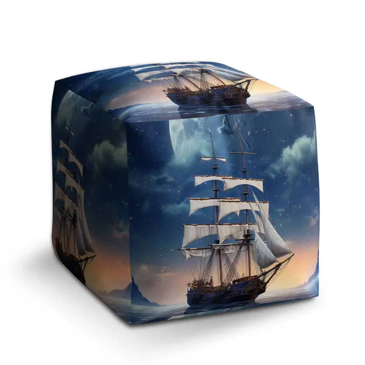 Taburet Cube Plachetnice mezi horami - 40x40x40 cm