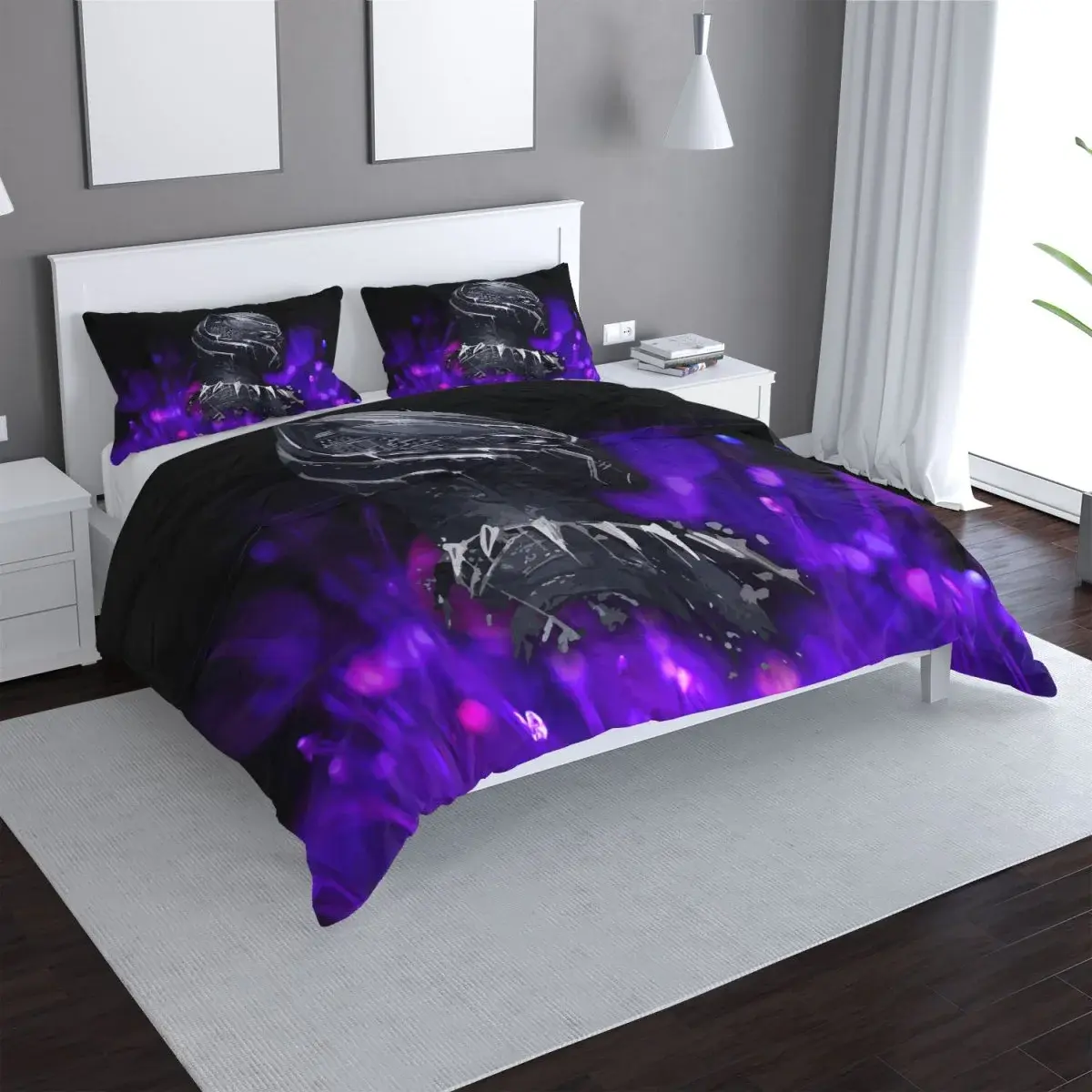 Povlečení BLACK PANTHER Fialová luminescence - 140x220 / 90x70