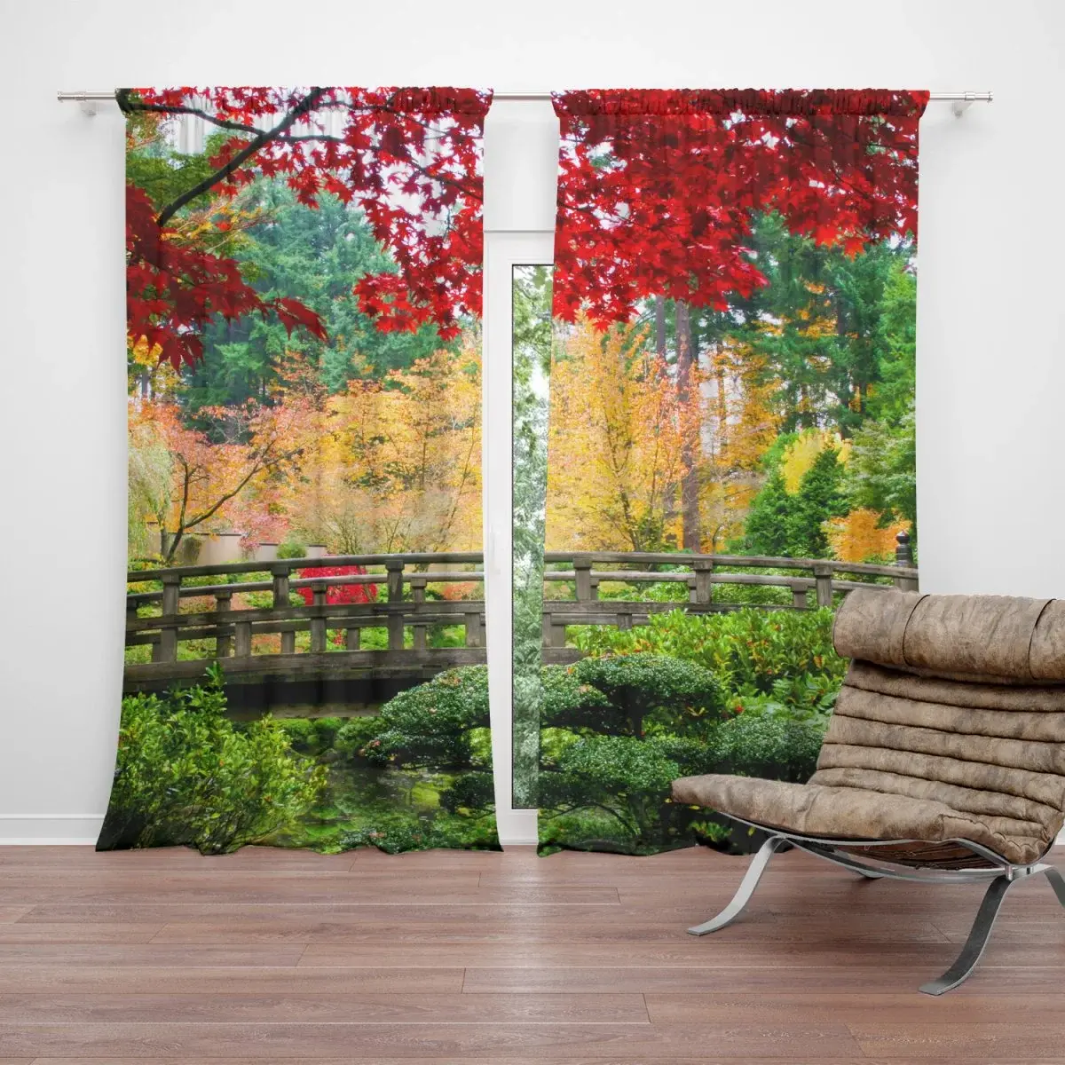 Závěs Most v parku: 2ks 140x250cm