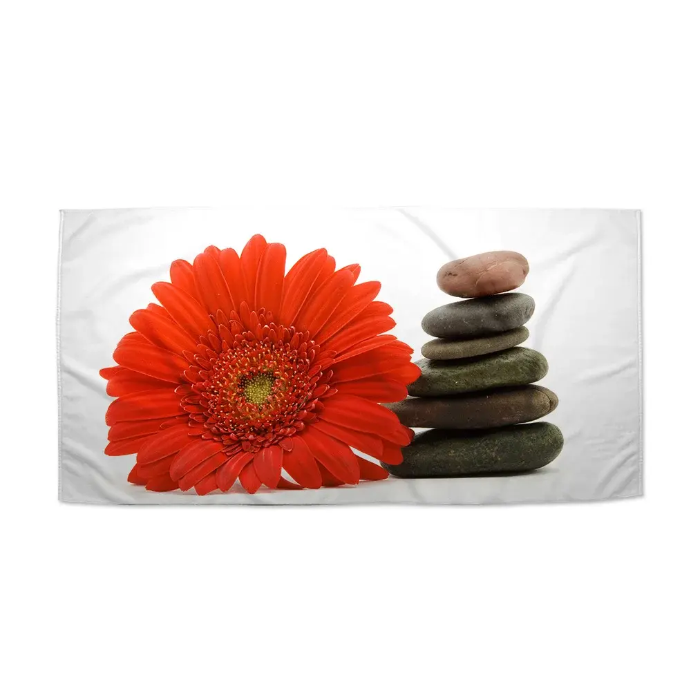 Ručník Gerbera s kameny - 50x100 cm