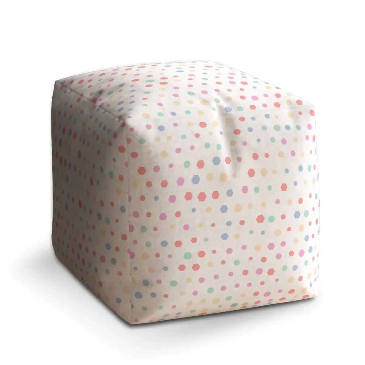 Taburet Cube Různě barevné puntíky - 60x60x60 cm