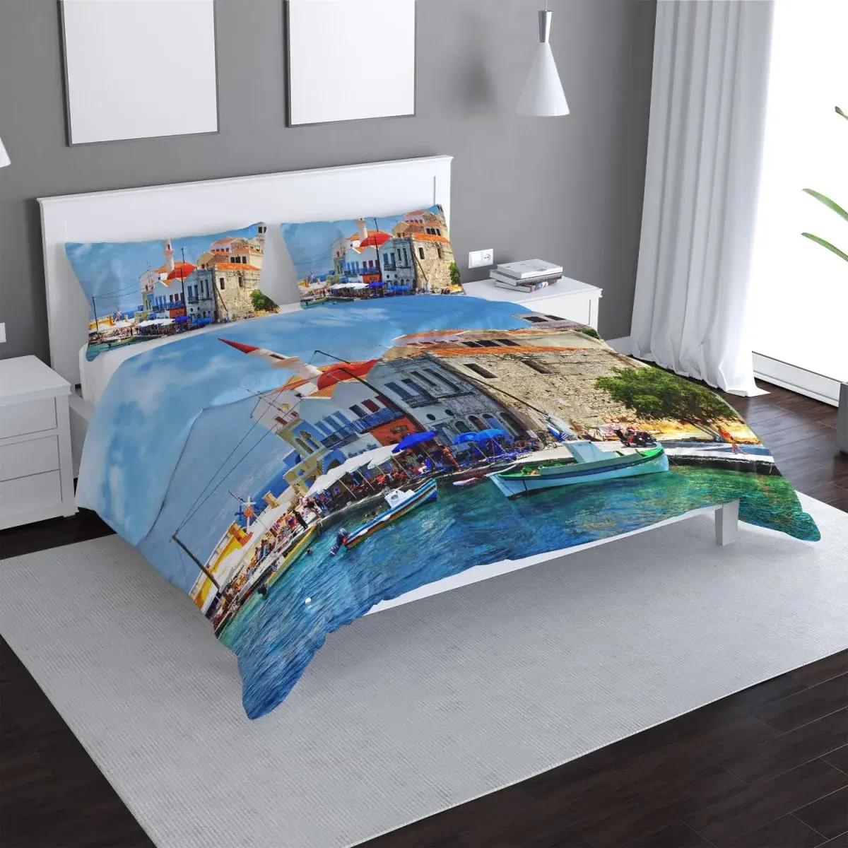Povlečení Domky na pobřeží - 140x200 / 90x70