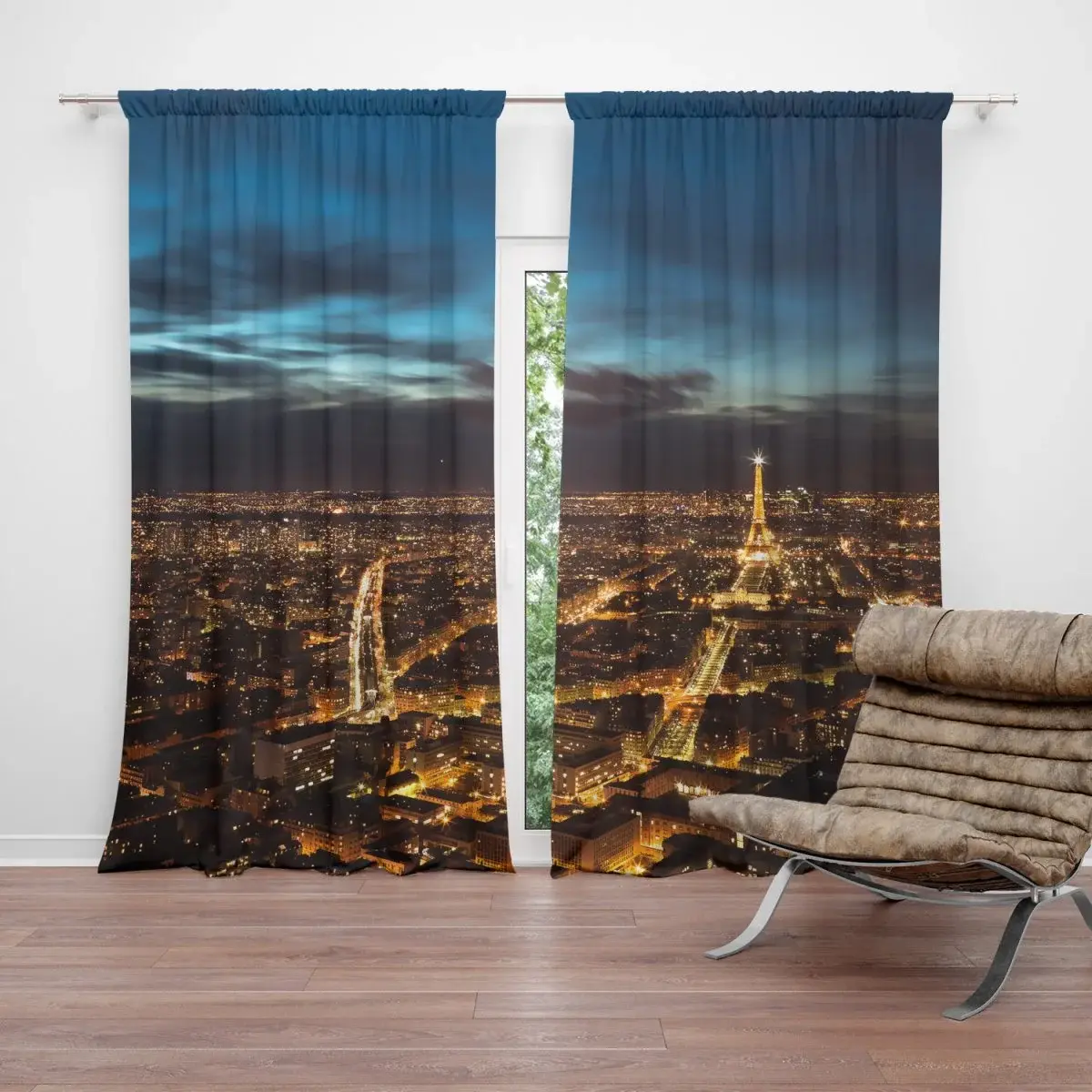 Závěs Noční Paříž: 2ks 140x250cm