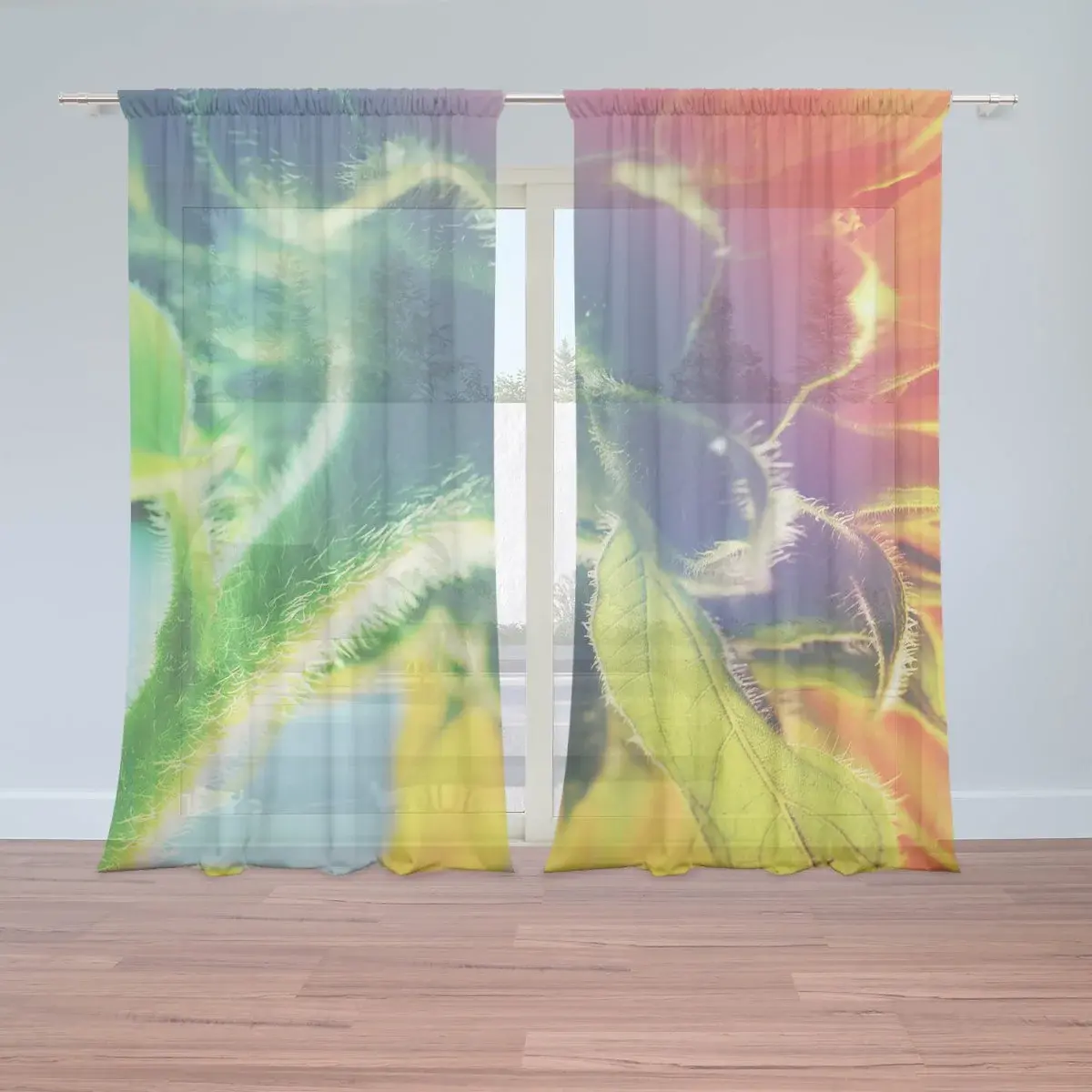 Záclony Duhová květina: 2ks 150x250cm