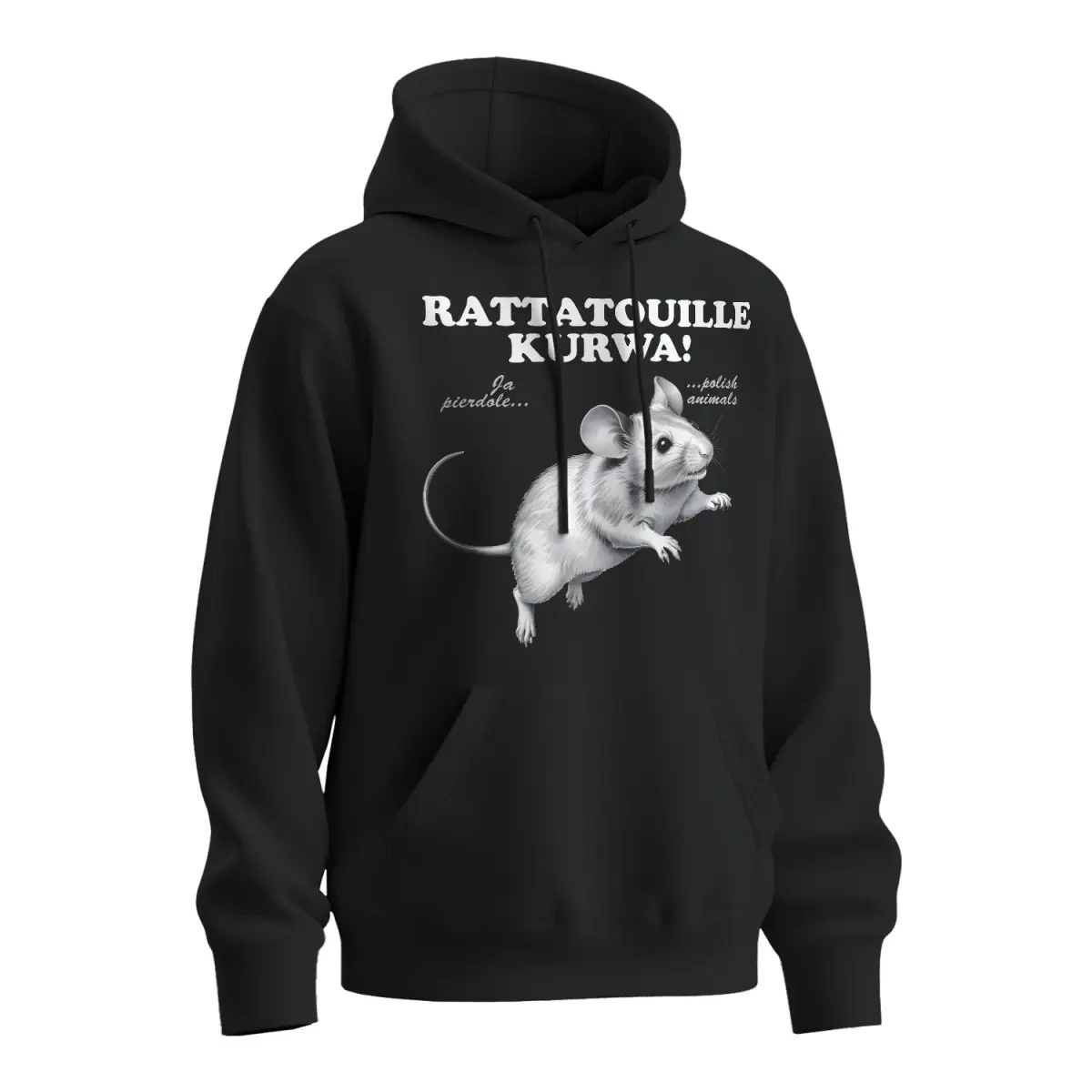 Mikina s potiskem RATTATOUILLE KURWA - černá L