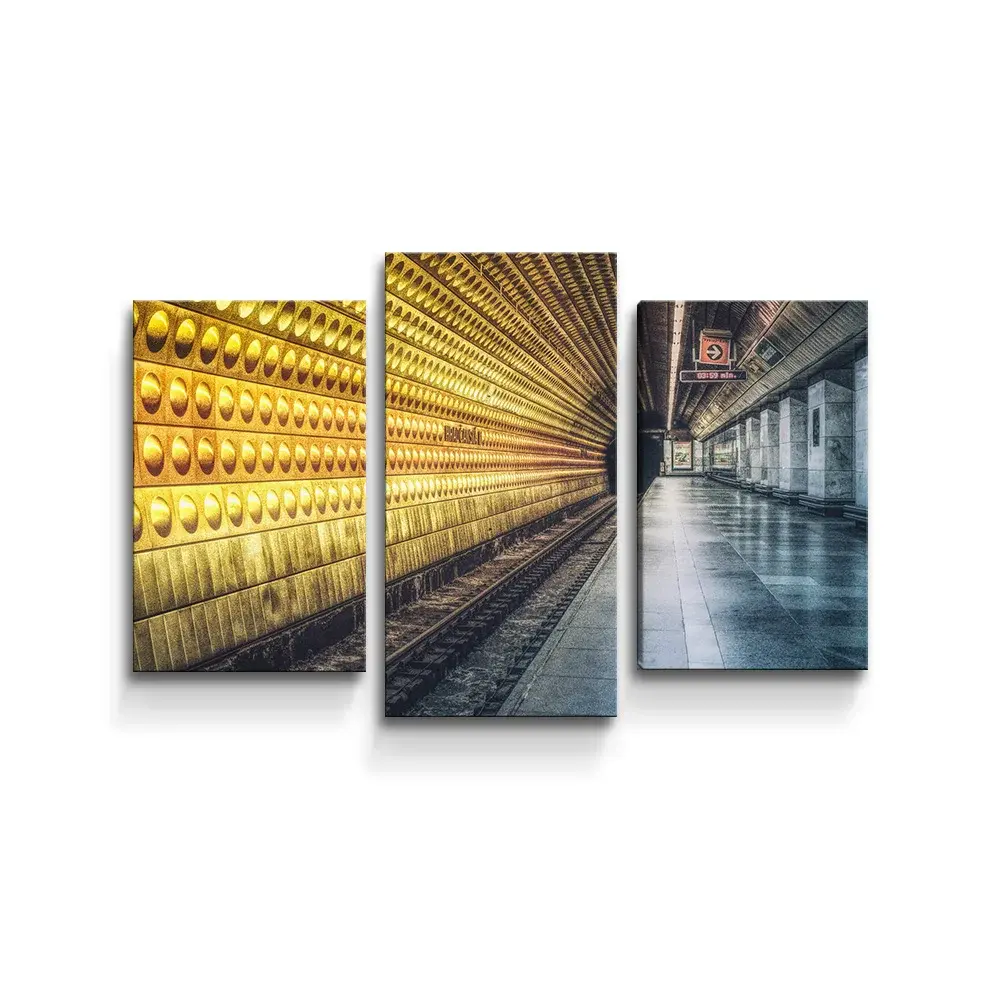 Obraz - 3-dílný Pražské metro - 75x50 cm