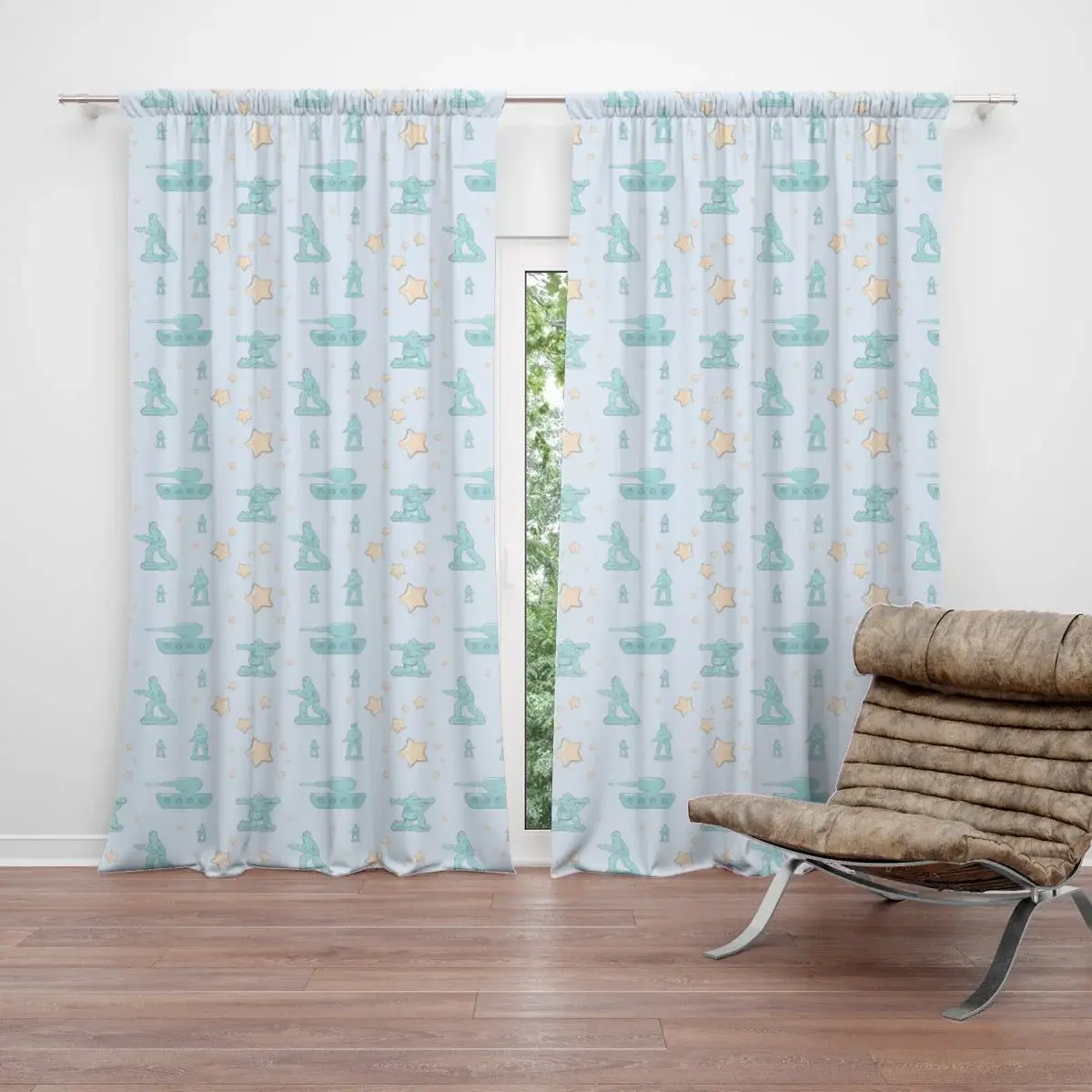 Závěs Dětské tanky: 2ks 140x250cm