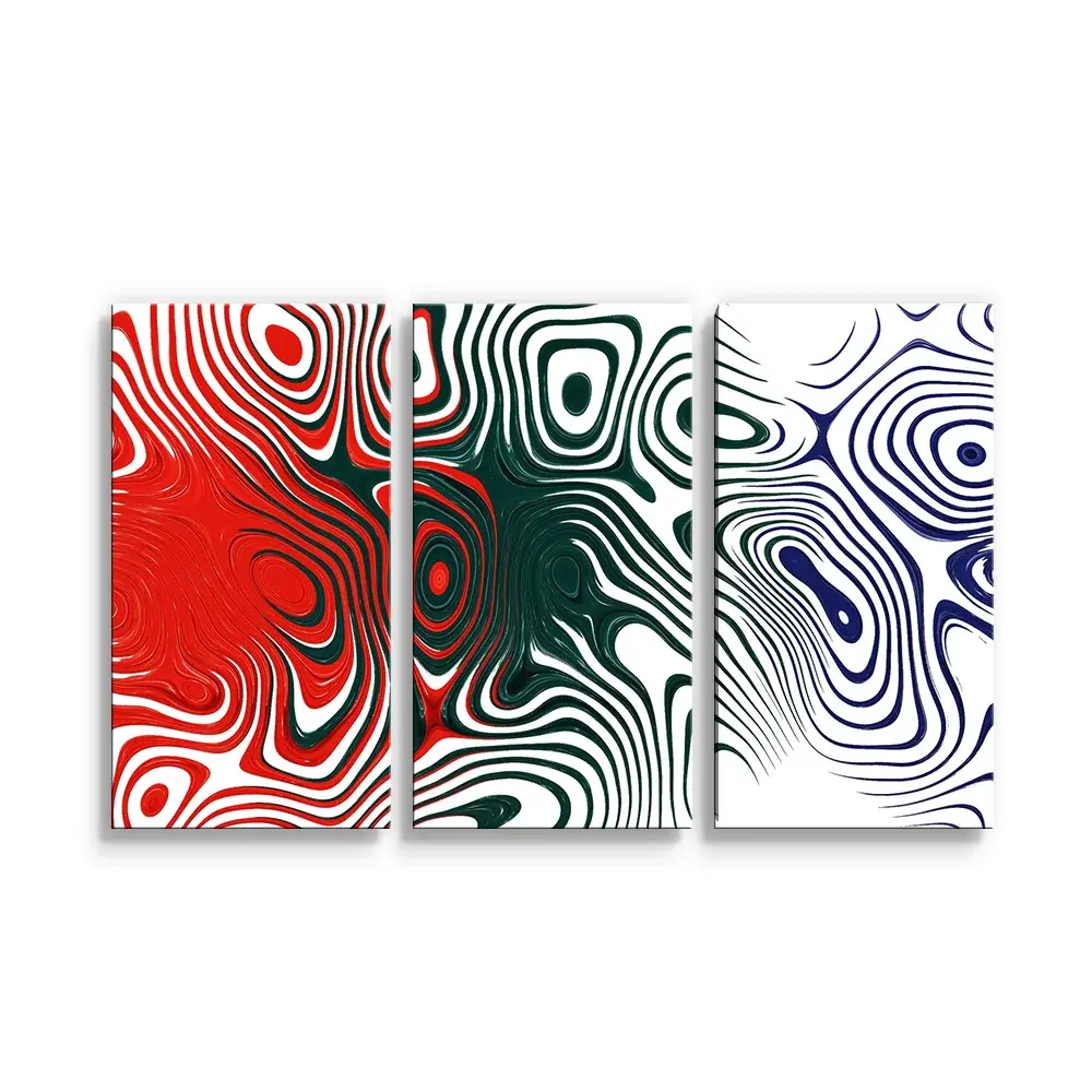 Obraz - 3-dílný Dvoubarevná abstrakce - 120x80 cm