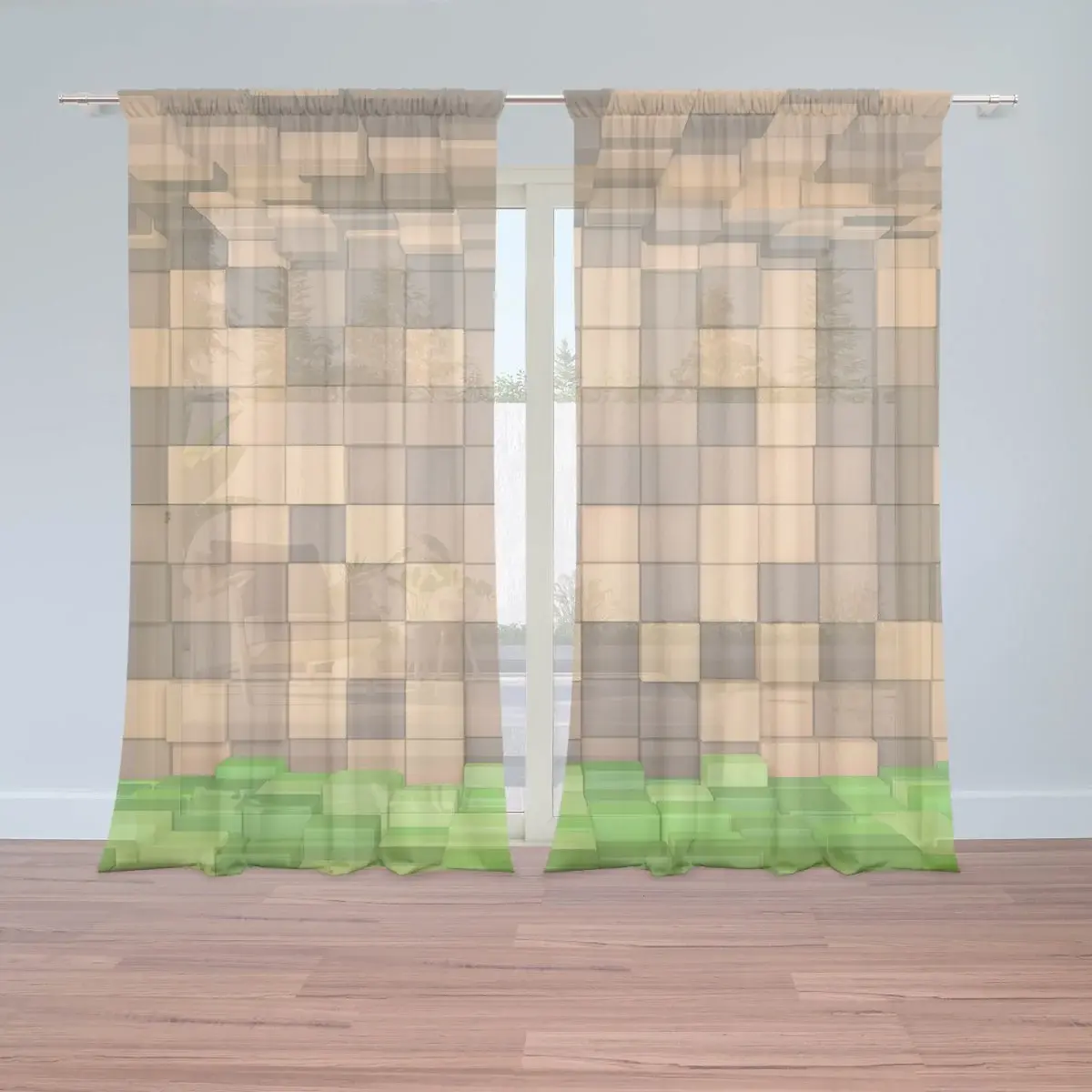 Záclony Blocks 3D: 2ks 150x250cm