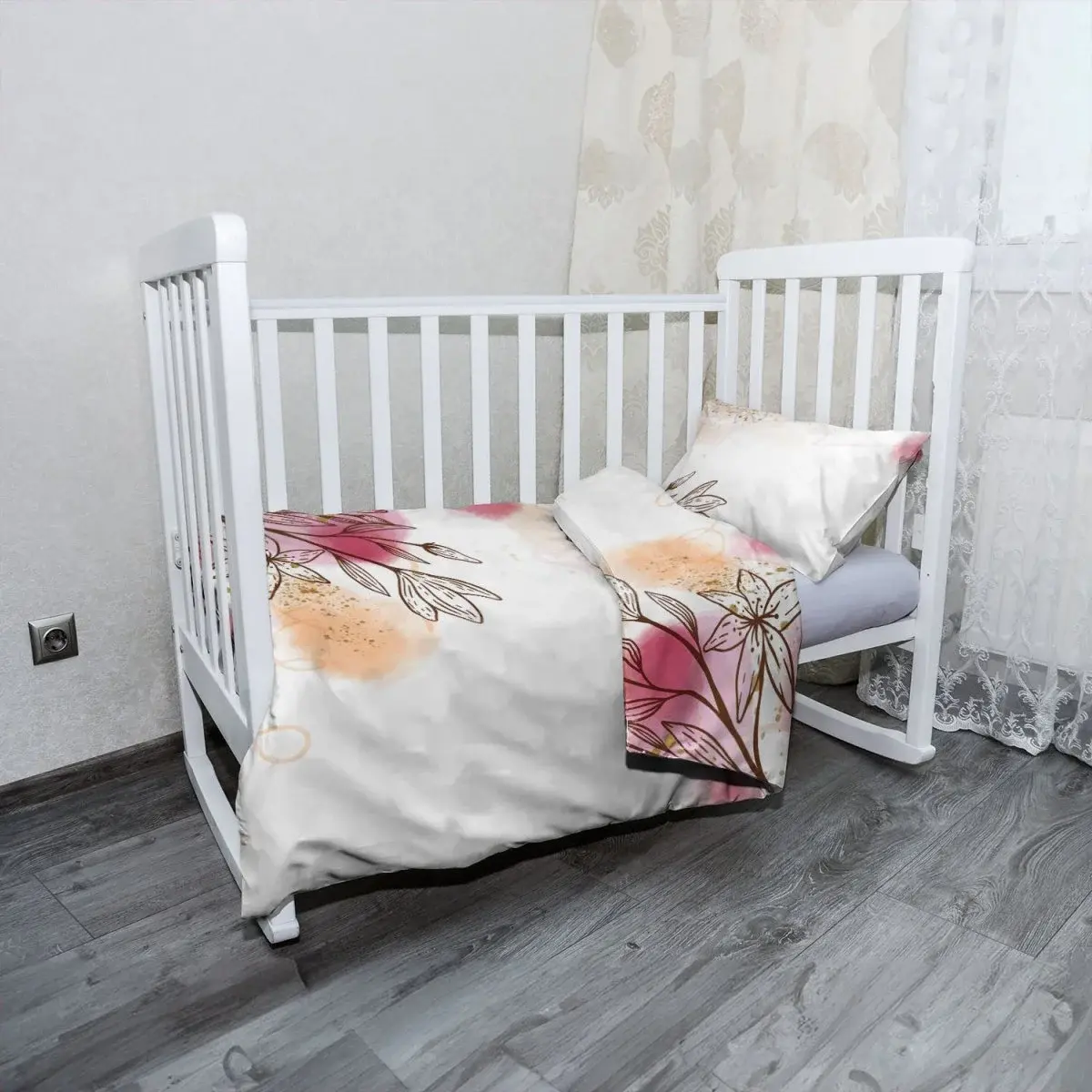 Dětské povlečení do postýlky Jarní akvarel - 130x90 / 40x60