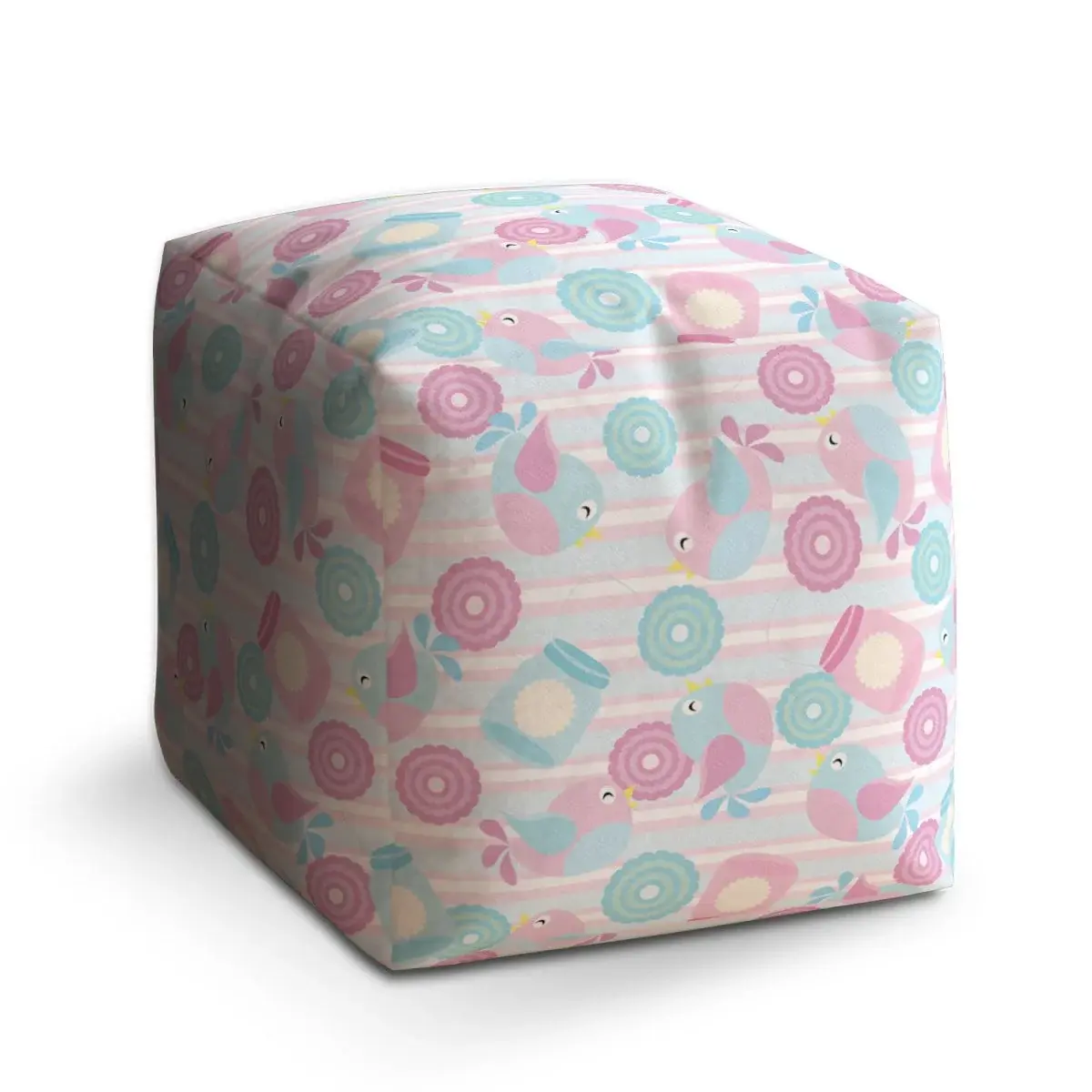 Taburet Cube Roztomilí ptáčci - 60x60x60 cm