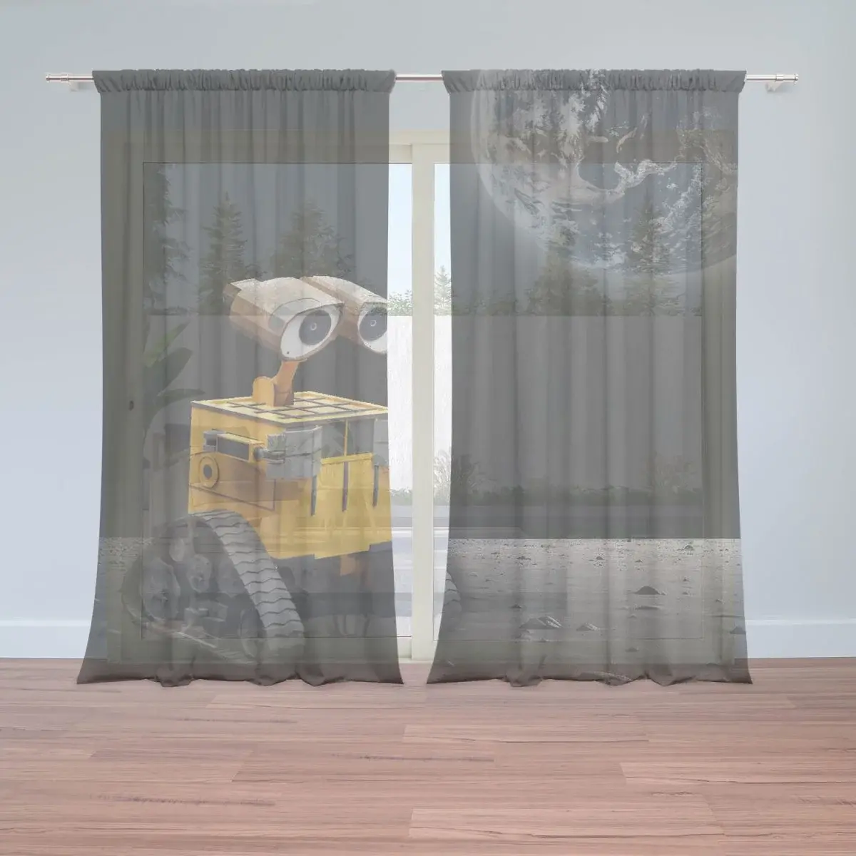 Záclony Wall-E robot Měsíc: 2ks 150x250cm