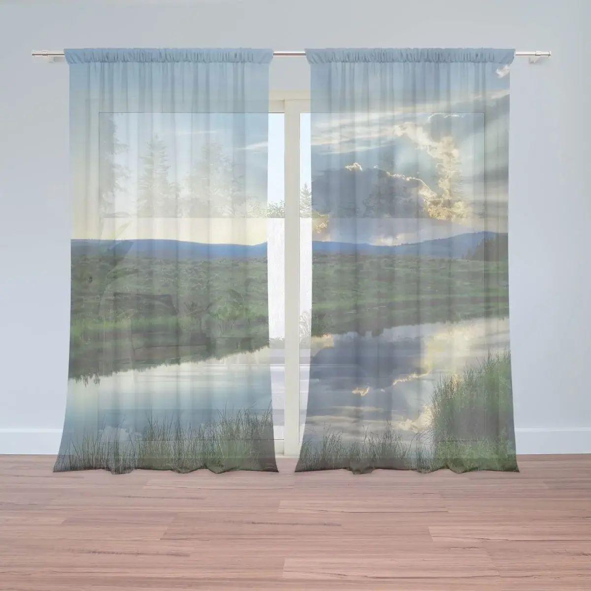 Záclony Mrak nad řekou: 2ks 150x250cm