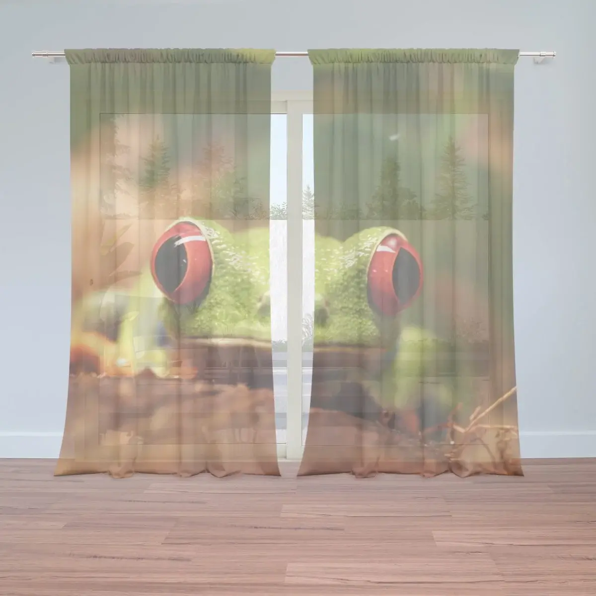 Záclony Zelená žába: 2ks 150x250cm