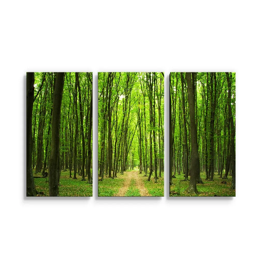 Obraz - 3-dílný Cesta v lese - 120x80 cm