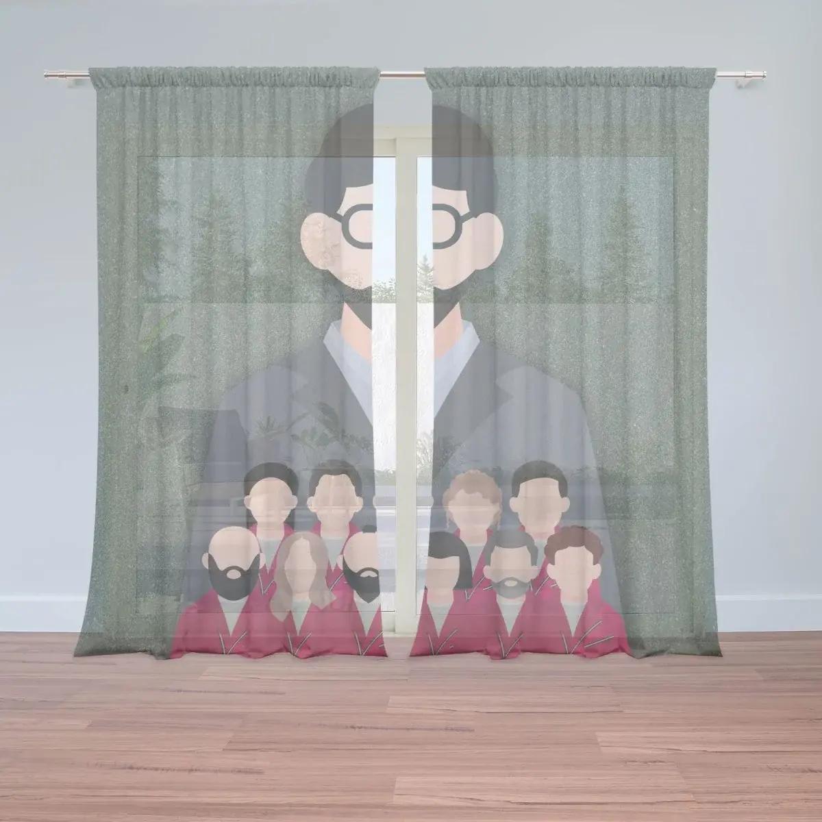 Záclony Money heist Profesor a jeho tým Zelená: 2ks 150x250cm
