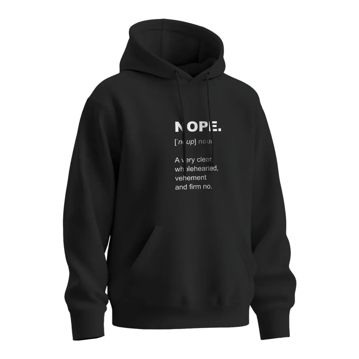 Mikina s potiskem NOPE - černá 5XL