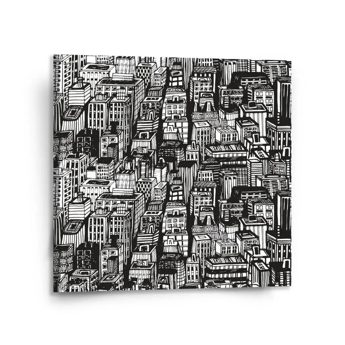 Obraz Kreslené mrakodrapy - 110x110 cm