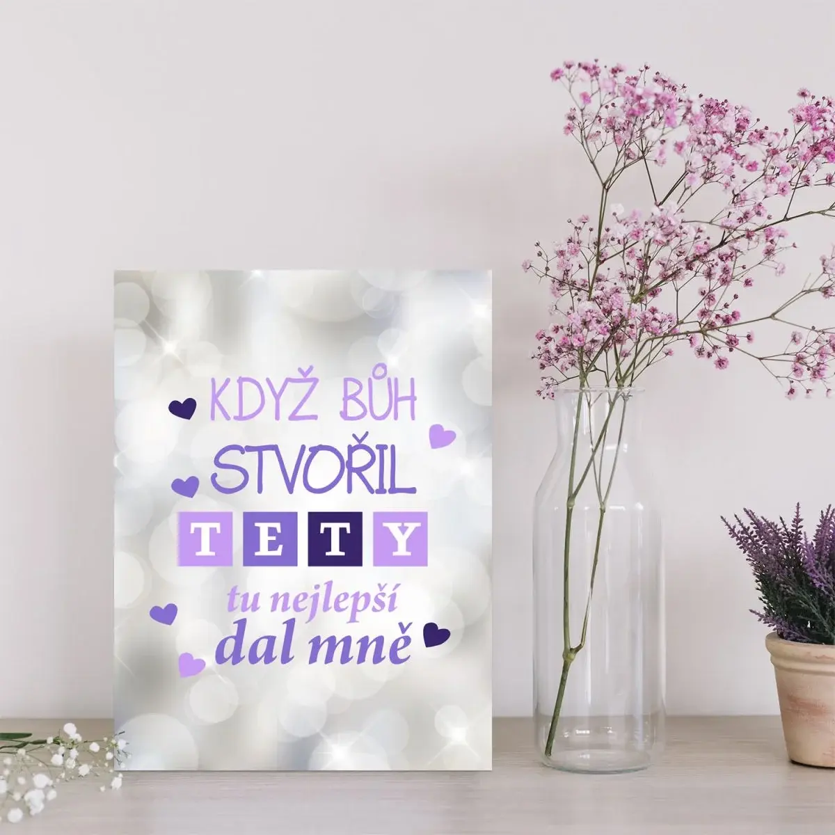Dárková cedulka Když Bůh stvořil tety: 30x40 cm