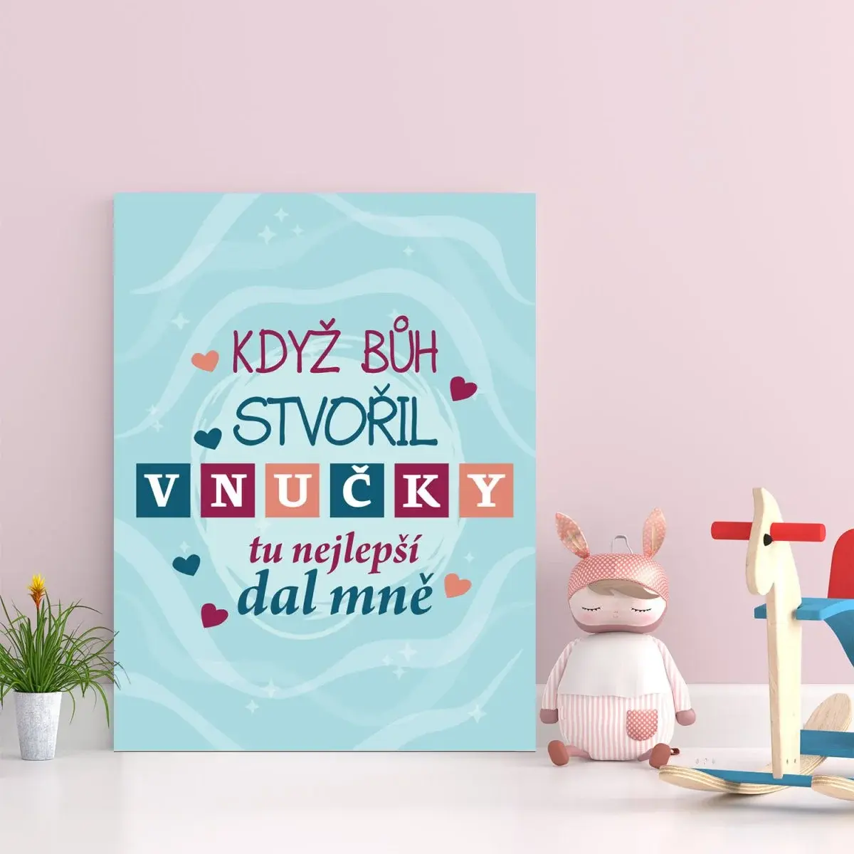 Dárková cedulka Když Bůh stvořil vnučky: 30x40 cm