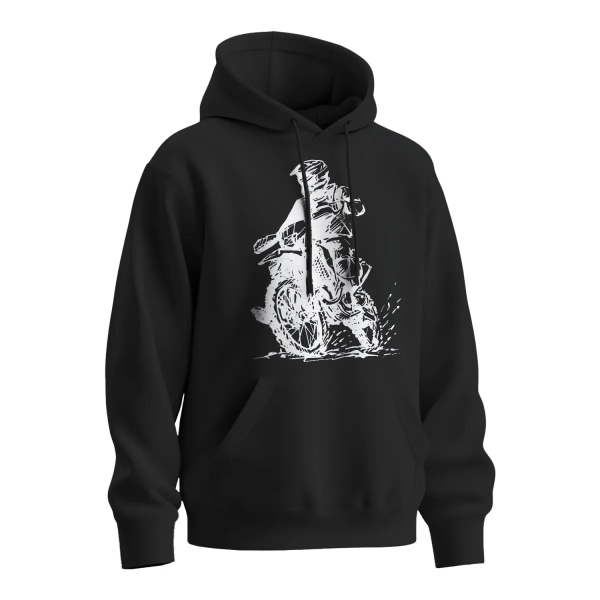 Mikina s potiskem pro motorkáře black and white - černá 5XL