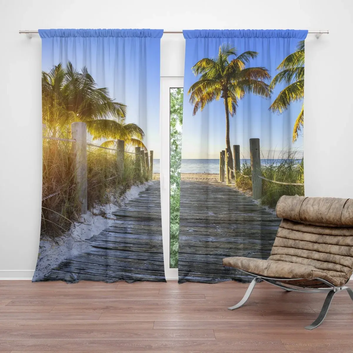 Závěs Cestička na pláž: 2ks 140x250cm