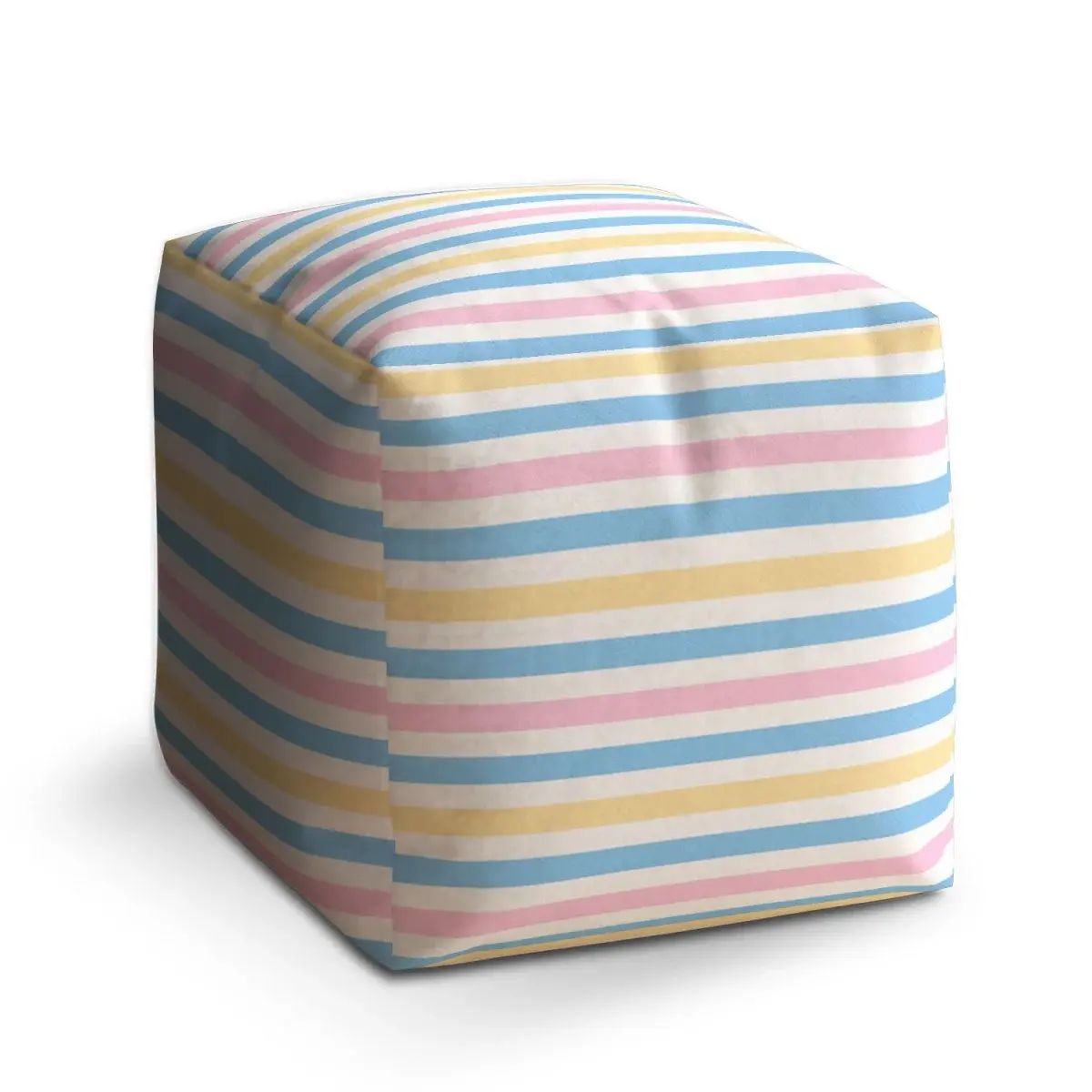 Taburet Cube Barevné pruhy - 60x60x60 cm