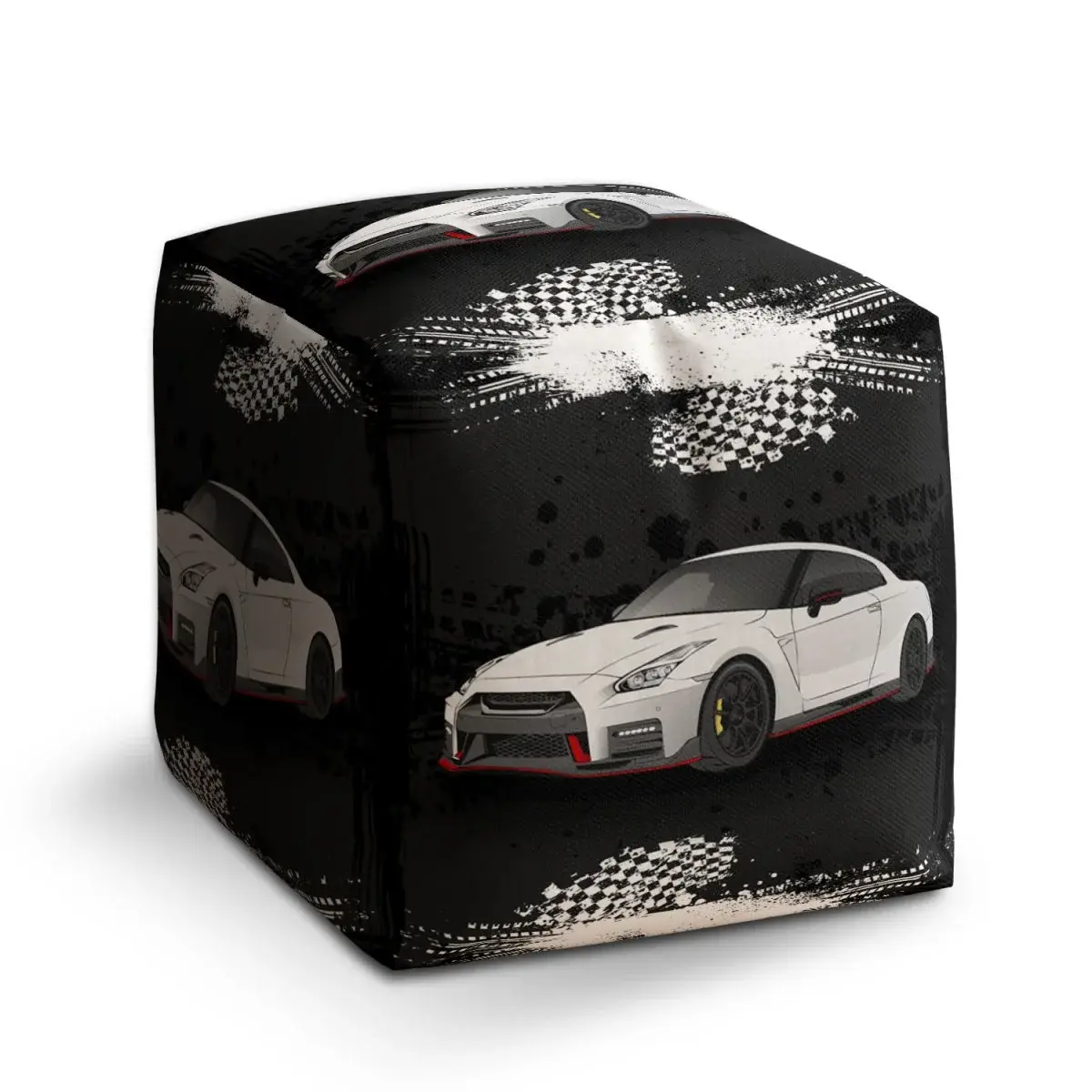 Taburet Cube Nissan GTR 35 Černý - 40x40x40 cm