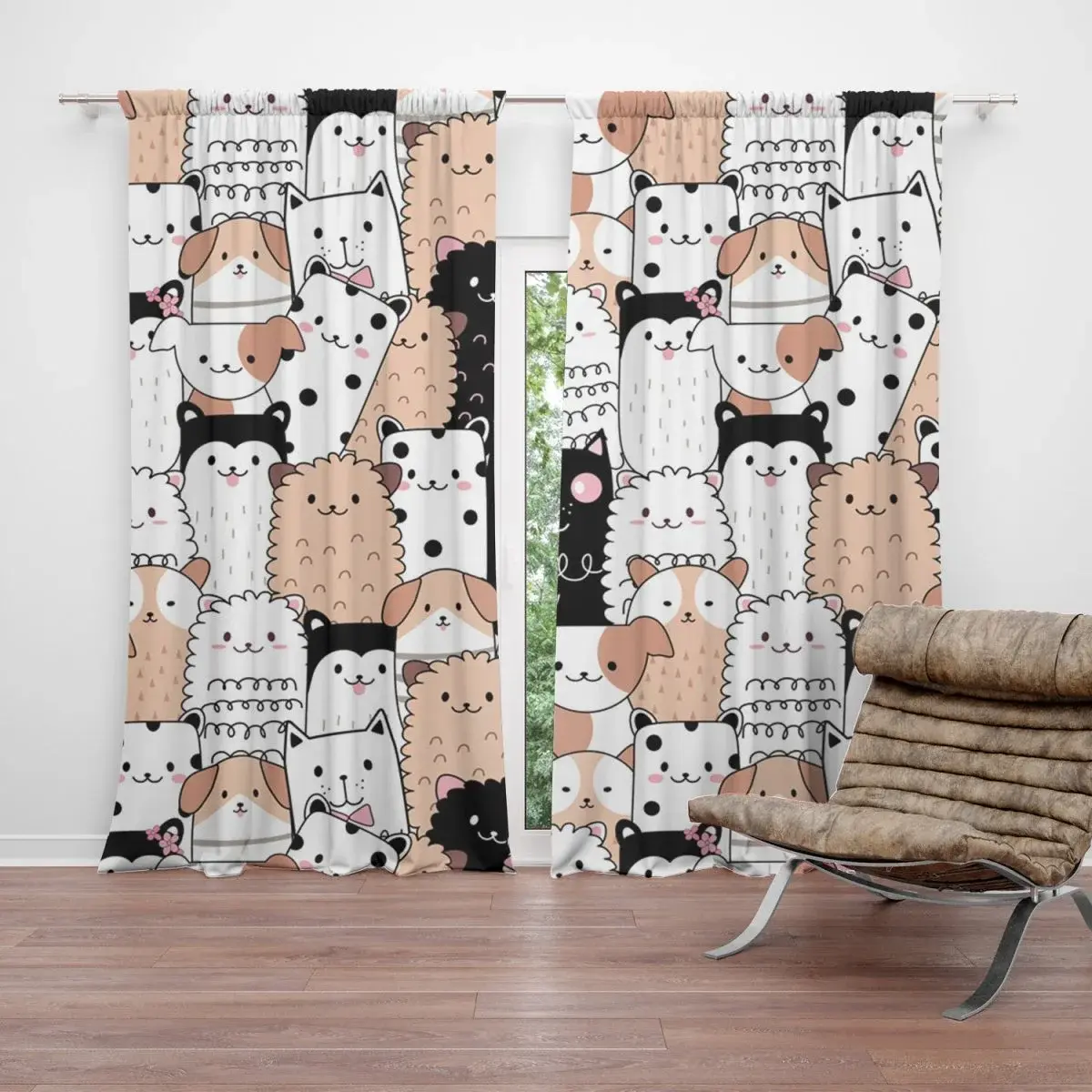 Závěs Roztomilá zvířátka: 2ks 140x250cm