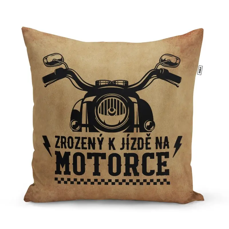 Polštář Zrozený k jízdě na motorce: 40x40 cm