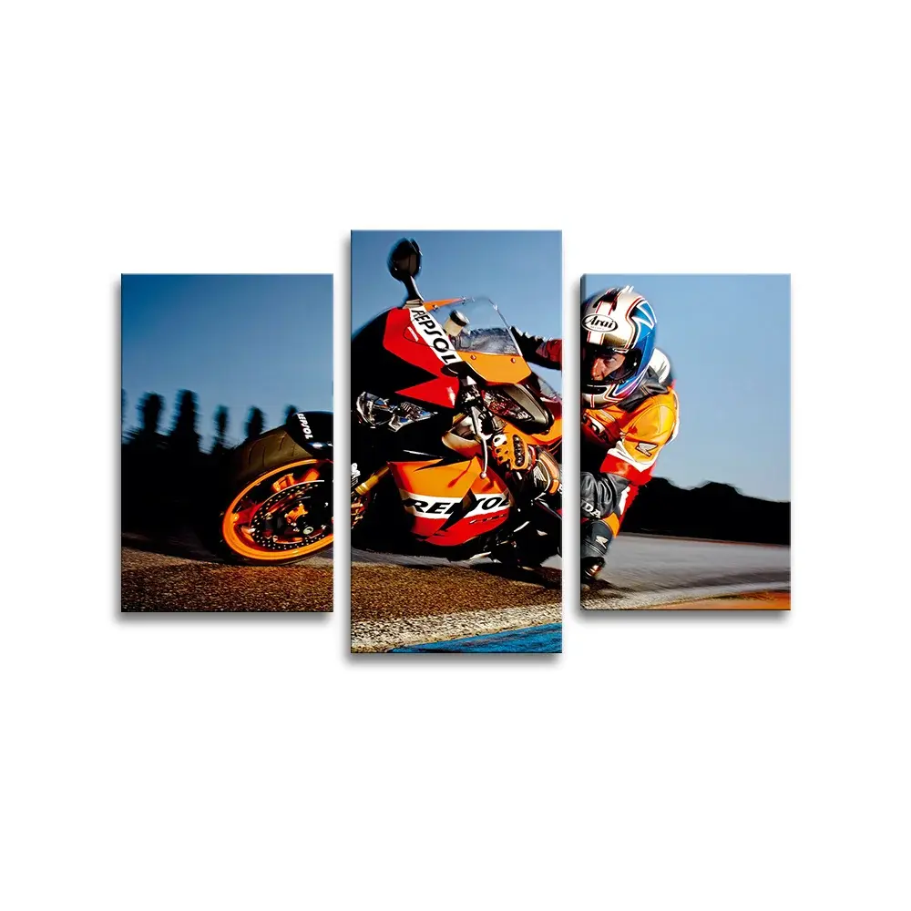 Obraz - 3-dílný Motorkář 2 - 75x50 cm