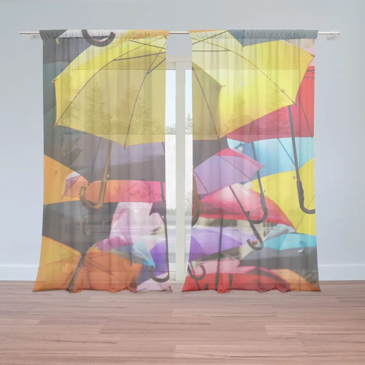 Záclony Deštníky: 2ks 150x250cm